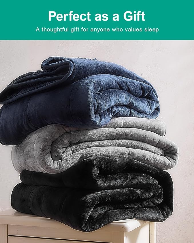 Super Fuzzy Soft Sherpa Fleece Weighted Blanket, 15 lbs Dual Sided Fluffy Heavy - Image 7