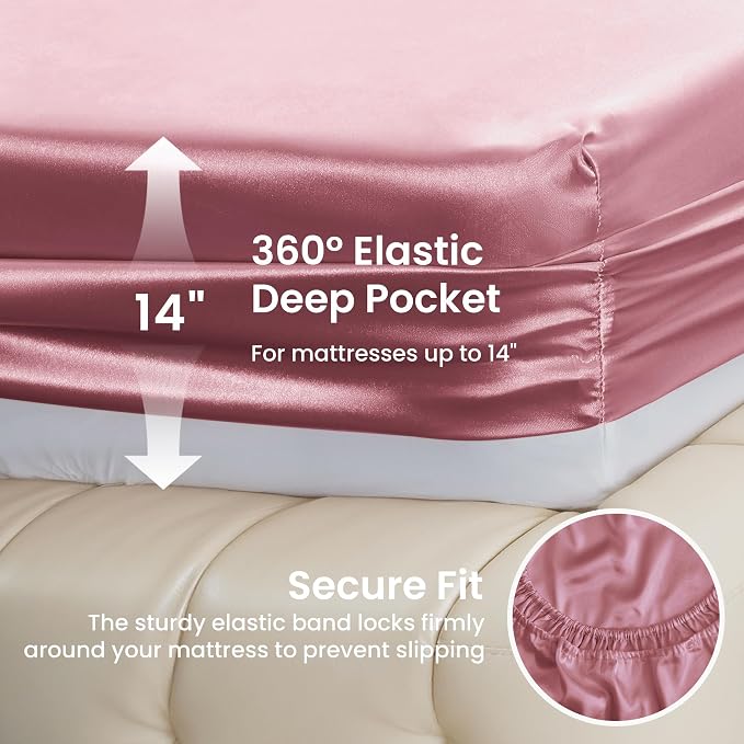 Love's cabin Twin Satin Sheets Sets - Image 4