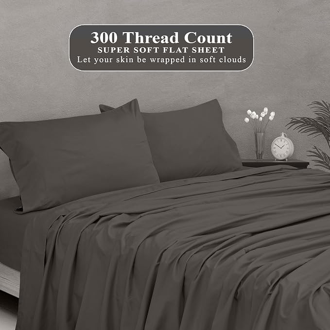 Royale Linens 300 Thread Count 100% Long Staple Combed Cotton Flat Sheet - Image 5