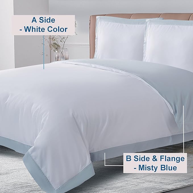 THE COTTON & SILK® 100% Luxury Long-Staple Cotton Duvet Cover Set - Image 2