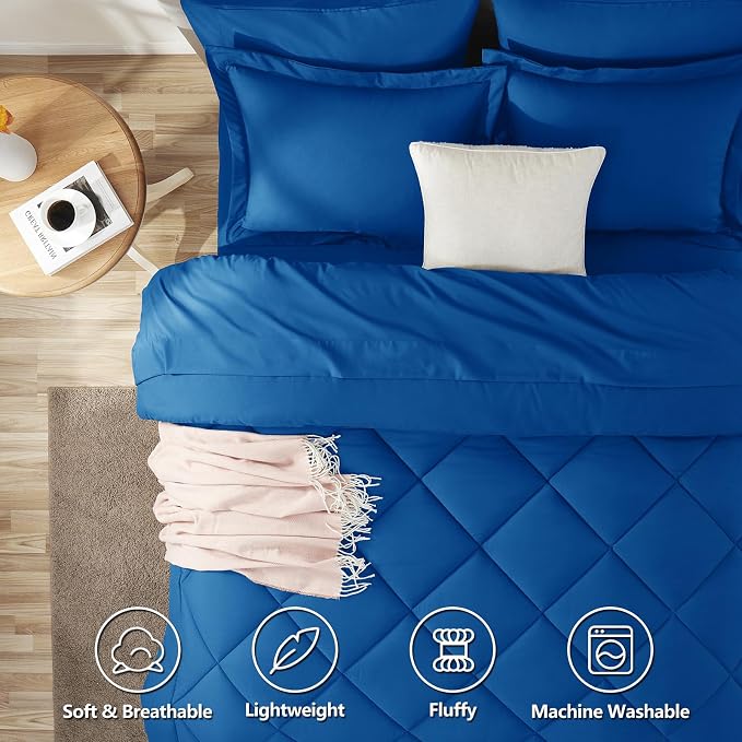CozyLux Full Size Comforter Sets Classic Blue - Image 2