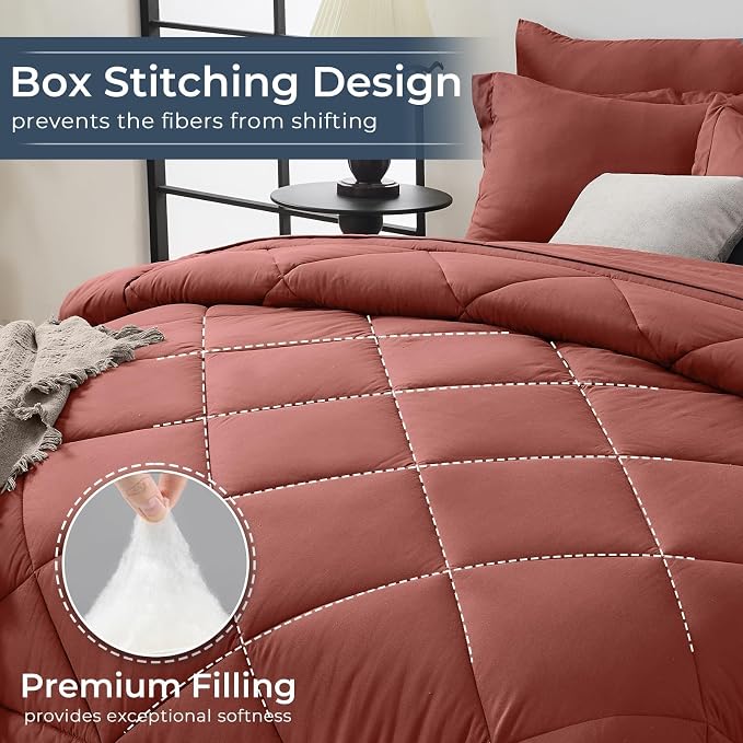 HEVUMYI Terracotta Twin-XL Comforter Set - Image 4