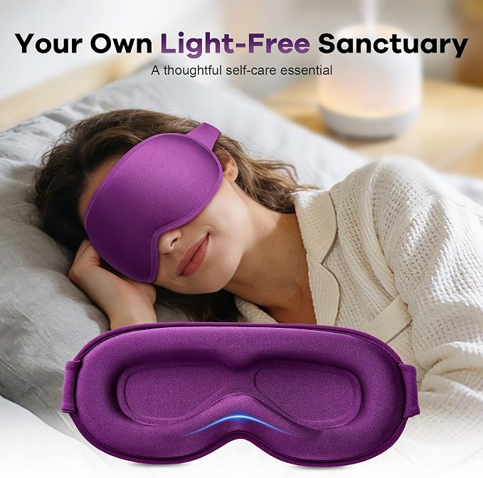 Blackout Eye Mask for Deep Sleep, 3D Weighted Sleep Mask for Women, Zero - Image 3