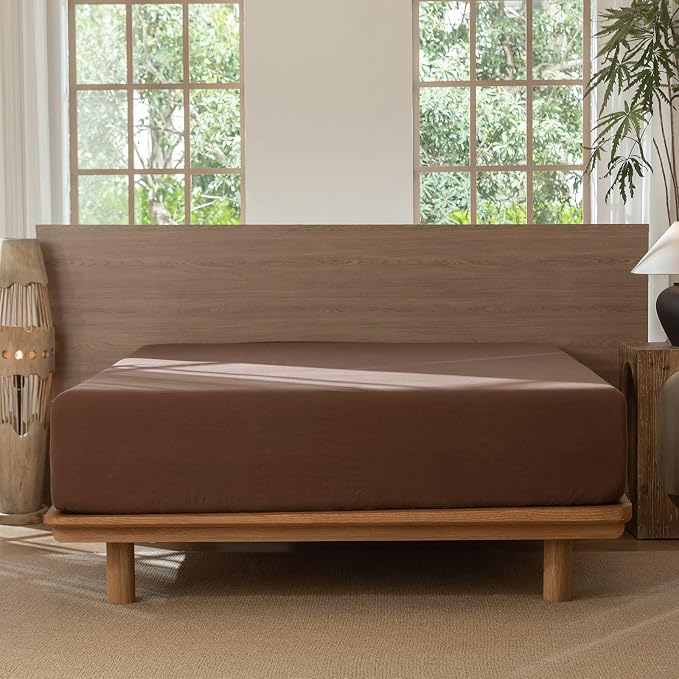 MooMee Fitted Bottom Sheet Only 100% Washed Cotton Linen Like Textured - Image 6