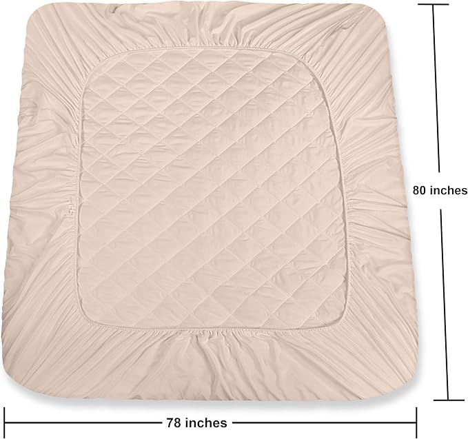 Utopia Bedding Quilted Fitted Mattress Pad, King Size, Elastic Fitted Mattress - Image 4