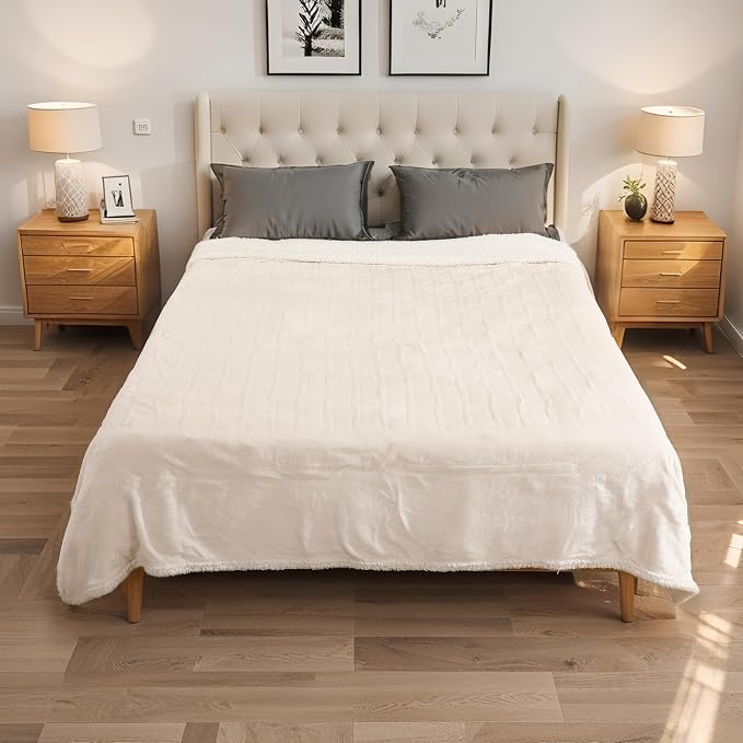 Electric Heated Blanket Queen Size 84"x90", Soft Flannel - Image 8