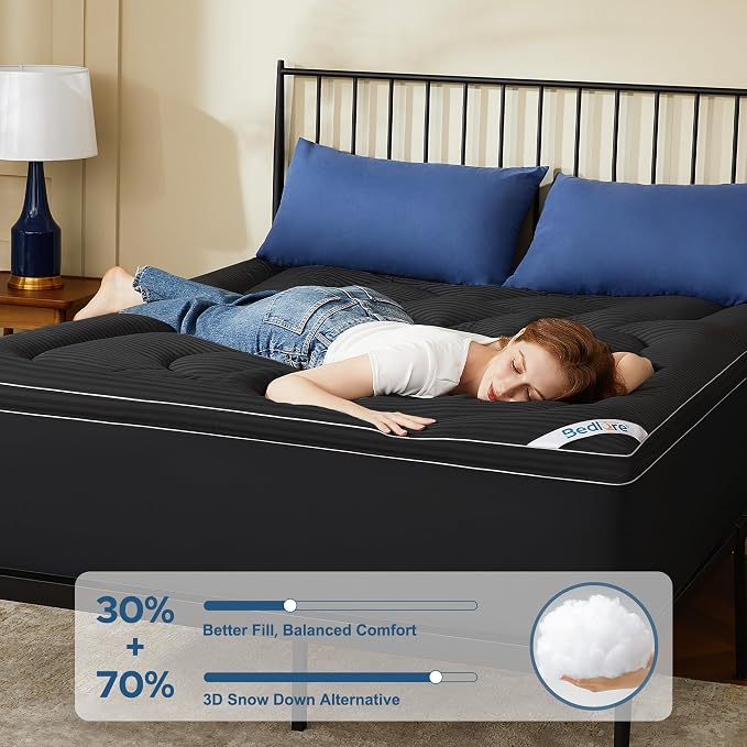 BEDLORE Twin Mattress Topper, Thick Pillow Top Pad - Image 2