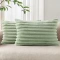 Pallene Faux Fur Plush Lumbar Throw Pillow Covers 12x20 Set of 2, Luxury Soft by PALLENE