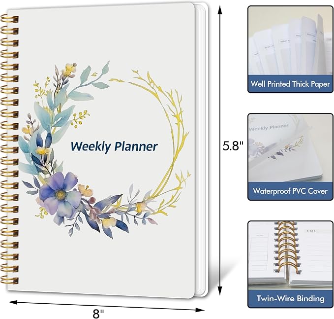 Undated Weekly Planner- Weekly Goals Notebook, A5 To Do List Planner, Habit - Image 2