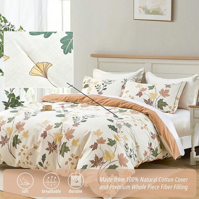 LEMIROE Botanical Cotton Comforter Queen Size - Image 2