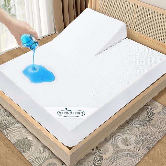 Split Top King Mattress Protector Waterproof Soft & Breathable Terry, by SpringspiritBedding