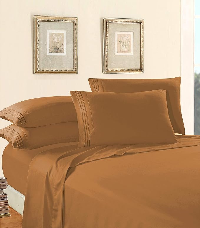 Elegant Comfort 1500 Premier Hotel Quality 4-Piece Bed Sheet Sets, Deep Pockets - Image 3