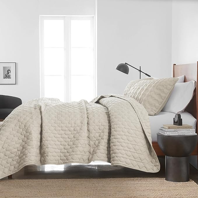 WDCOZY Light Beige Oversized California Cal King Size Quilt Bedding Set - Image 4