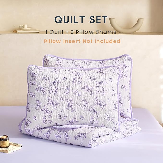 Wake In Cloud - Floral Quilt Set, Shabby Chic Coquette Cottagecore Vintage - Image 4