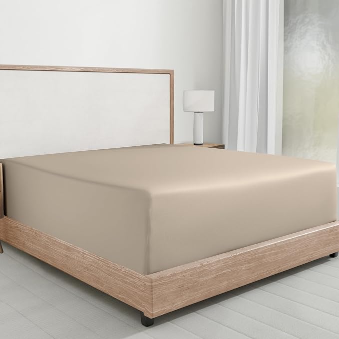 California Design Den Queen Fitted Sheet Only, Soft 100% Cotton Sateen by CaliforniaDesignDen