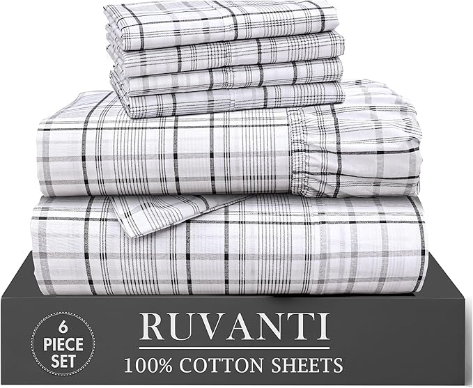 RUVANTI 6 Pcs Cotton Sheets by Ruvanti