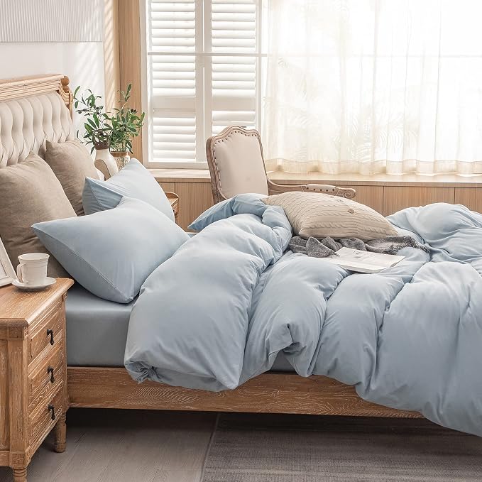 PURE ERA Jersey Knit Duvet Cover Set 100% T-Shirt Cotton Super Soft Comfy 3pc - Image 3