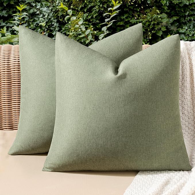 MIULEE Pack of 2 Decorative Outdoor Solid Waterproof Throw Pillow Covers Spring by MIULEE
