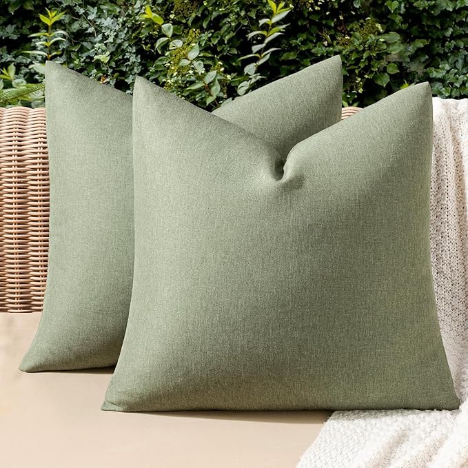 MIULEE Pack of 2 Decorative Outdoor Solid Waterproof Throw Pillow Covers Spring by MIULEE