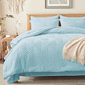 Zzlpp Full Comforter Set 7 Pieces, Light Blue Tufted Bed in a Bag by ZZLPP