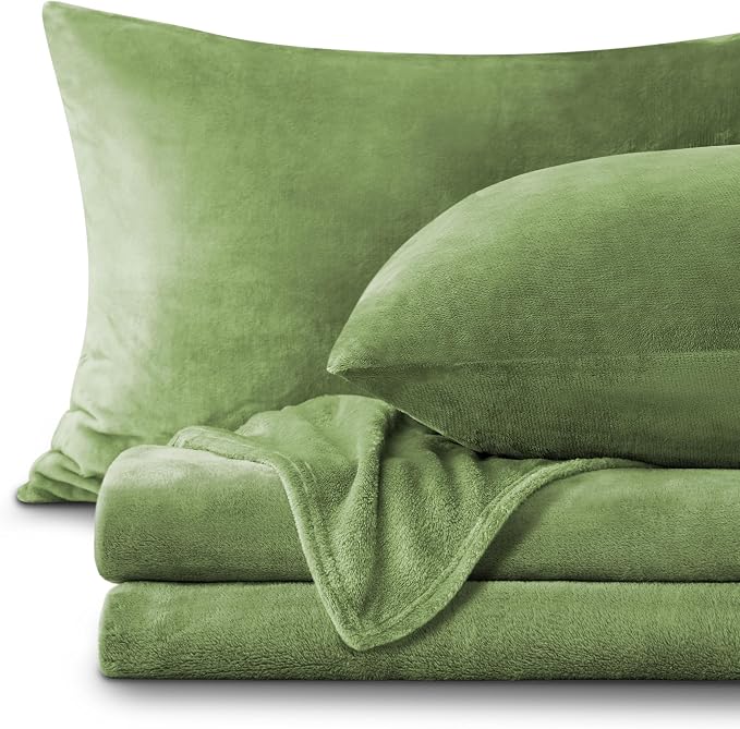 BEDELITE Flannel Sheets Queen Size Sage Green by BEDELITE
