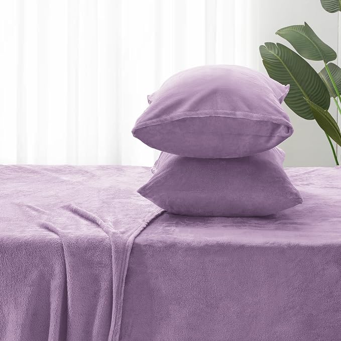 BEDELITE Flannel Sheets Queen Size Lavender - Image 7