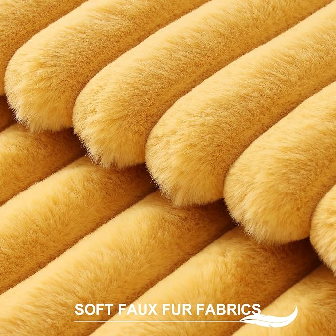 Pallene Faux Fur Plush Throw Pillow Covers 20x20 Set of 2, Luxury Soft Fluffy - Image 2