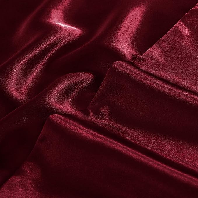 Aormenzy Satin Pillow Cases for Women King Size Set of 2, Burgundy Satin - Image 7