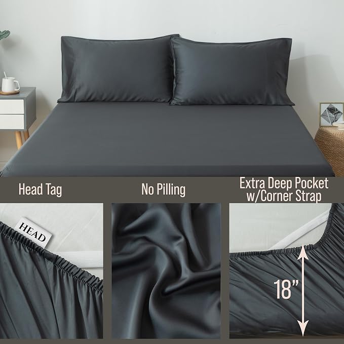 Bella Coterie Luxury Bamboo Viscose Cal King Size Fitted Sheet Only | 100% - Image 3