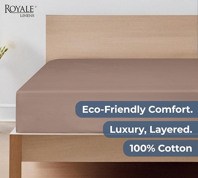 Royale Linens 100% Organic Cotton Fitted Sheet - Image 7