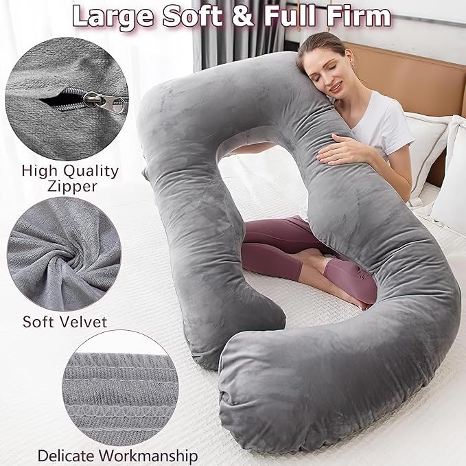 MOON PINE Pregnancy Pillow Cover, U Shaped Body PillowCover Only, Breathable - Image 2