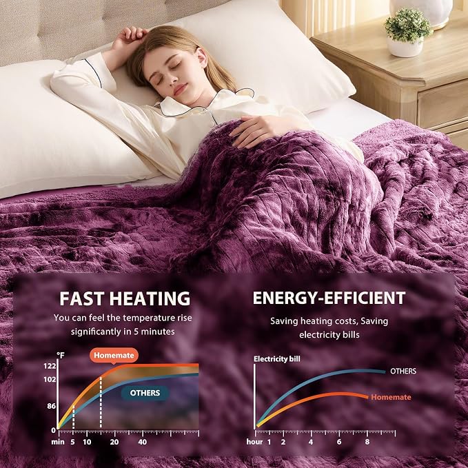 Homemate Electric Heated Blanket Queen Size - Image 4