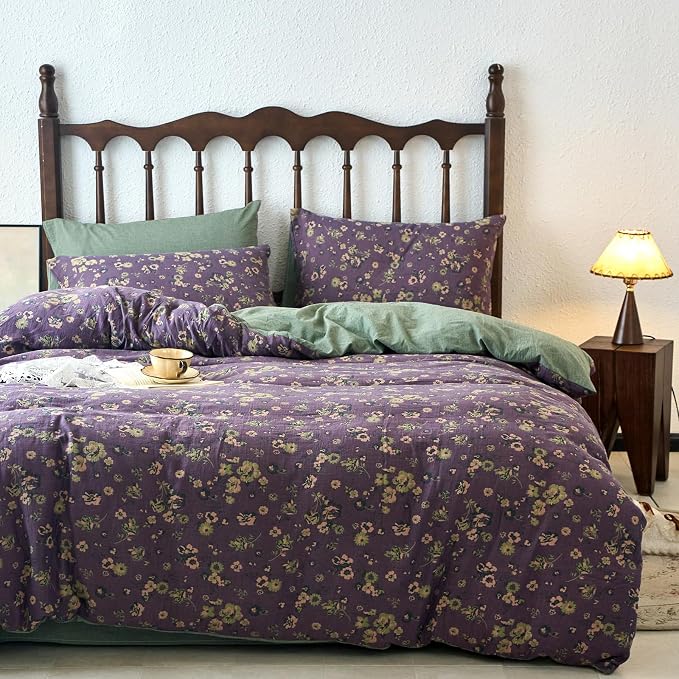 mixinni Vintage Floral Duvet Cover Queen Set by mixinni