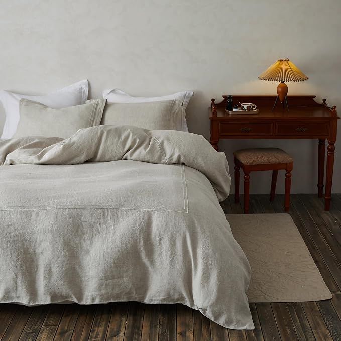 Simple&Opulence 100% Washed Linen Duvet Cover Set 104"x92" - Image 7