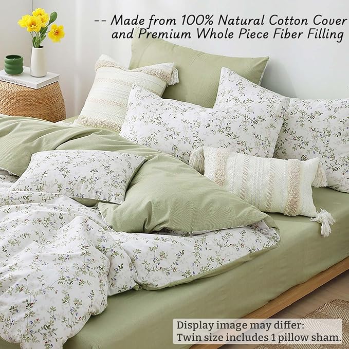 LEMIROE Botanical Cotton Comforter Twin Size - Image 2