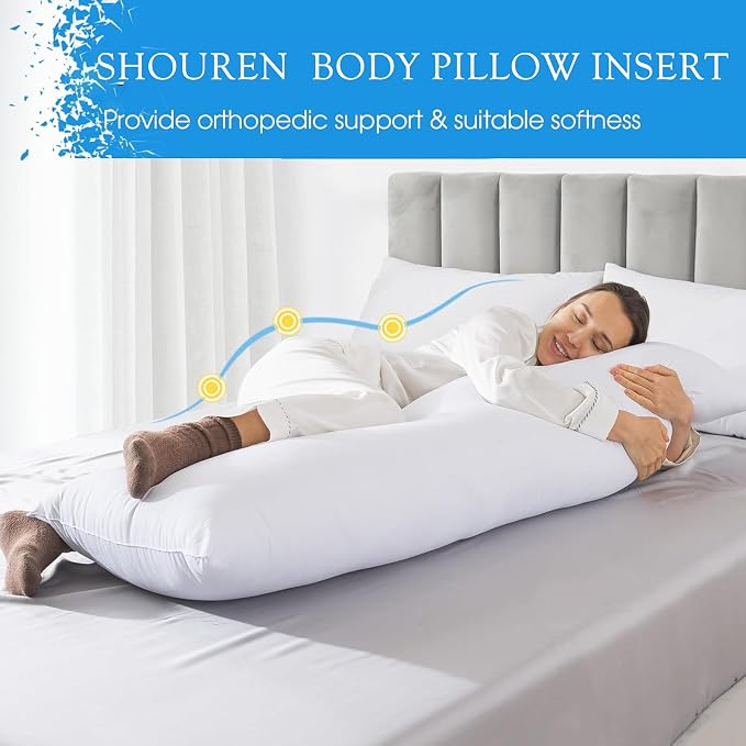 SHOUREN Cotton Memory Foam Body Pillow Insert- Cooling Breathable Full Body - Image 4