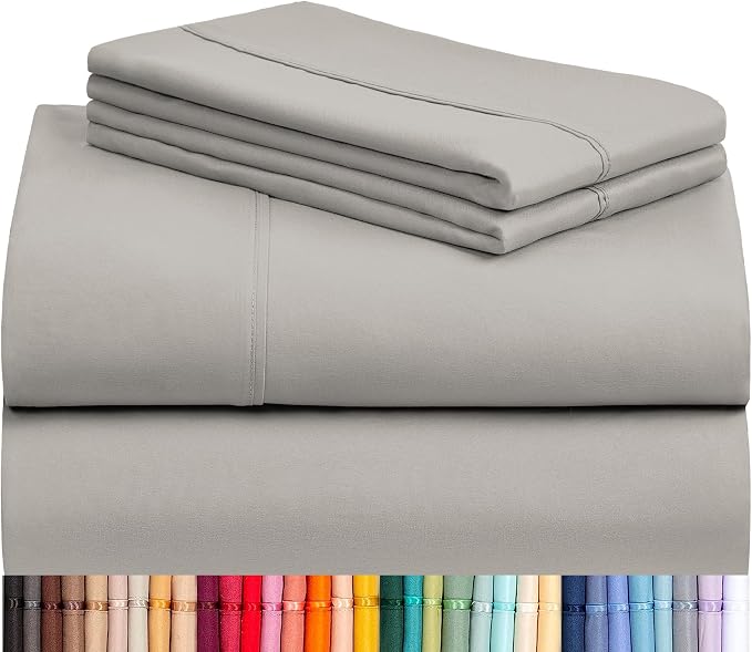 LuxClub 4 PC California King Sheet Set, Breathable Luxury Bed Sheets, Deep by LuxClub