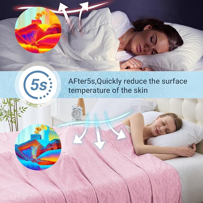 Cooling Blanket King Size, Cold Blanket Thin Lightweight Breathable Soft - Image 3