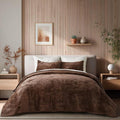 EVERGRACE Velvet Quilt Set King Size, Luxurious Soft Striped Channel Bedding Set by EverGrace