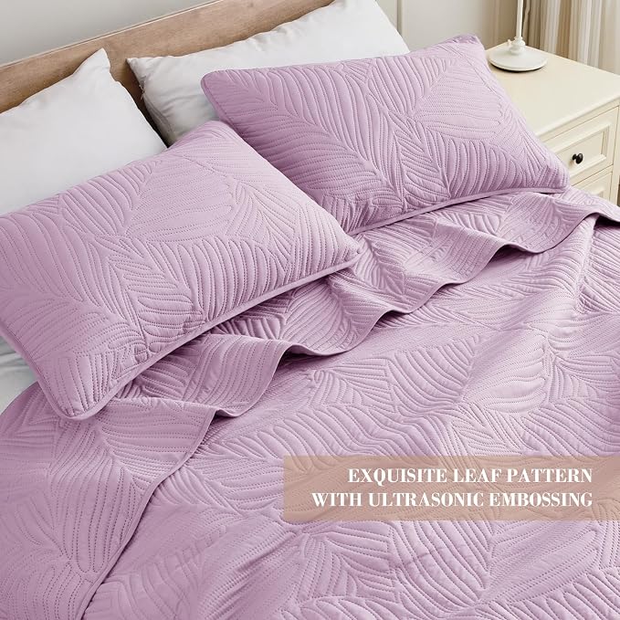 Exclusivo Mezcla Queen Quilt Bedding Set, Lightweight Lilac Quilts Queen Full - Image 3