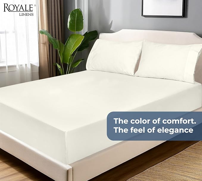 Royale Linens 100% Organic Cotton Fitted Sheet - Image 9