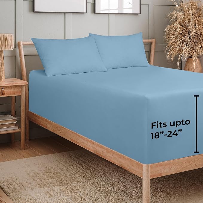 Royale Linens Extra Deep Pocket Queen Fitted Sheet Only-Queen Size Deep Pocket - Image 2
