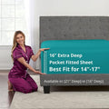 King Fitted Sheet King Size Fitted Sheet Only Deep Pocket – Real 16” Fitted Bed by DeaLuxeBedding