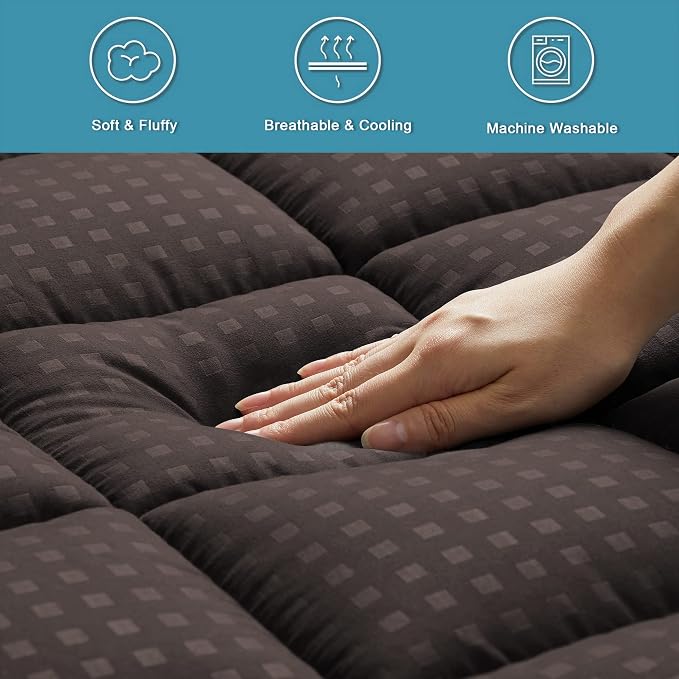 HYLEORY Twin XL Mattress Pad Quilted Fitted Mattress Protector Cooling Pillow - Image 4