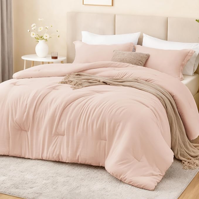Love's cabin Pink Twin/Twin XL Comforter Set, 2-Piece Prewashed Bed Set by Lovescabin