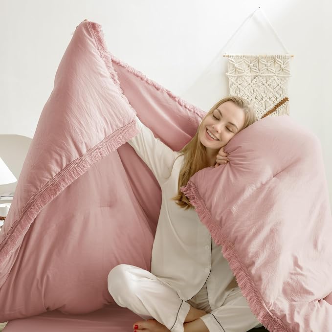 Andency Pink Comforter Set Queen Size - Image 2
