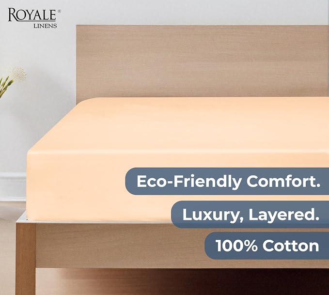 Royale Linens 100% Organic Cotton Fitted Sheet - Image 6