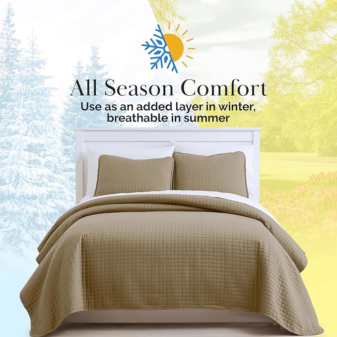 Southshore Fine Living, Inc. Oversized King Quilt Bedding Set, Taupe Quilt - Image 9
