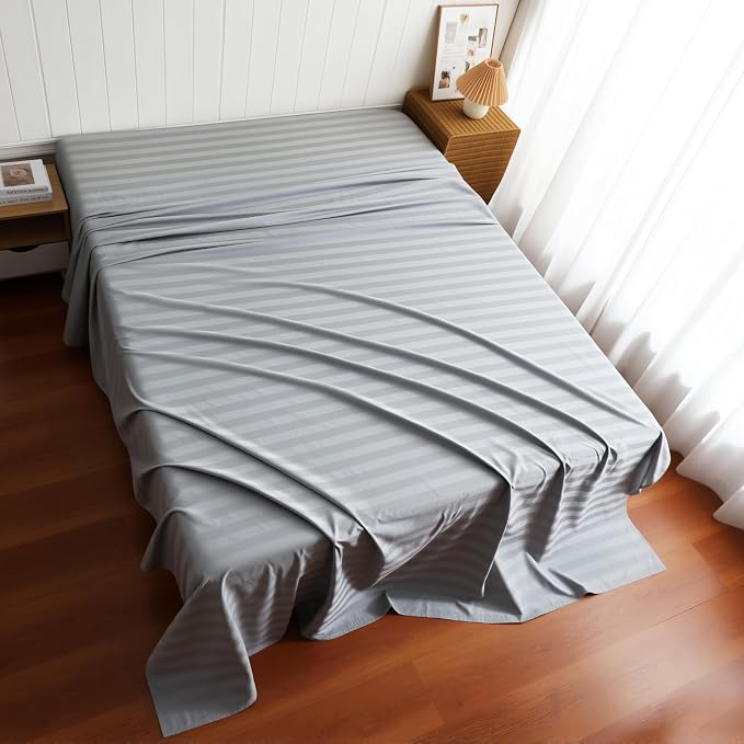 Cotton Flat Sheets Only, 600 TC 100% Cotton Flat Sheet Top Sheet Only, Cal King - Image 9