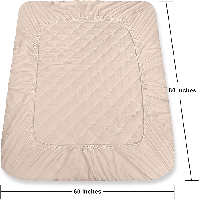 Utopia Bedding Quilted Fitted Mattress Pad, Queen Size, Elastic Fitted Mattress - Image 4